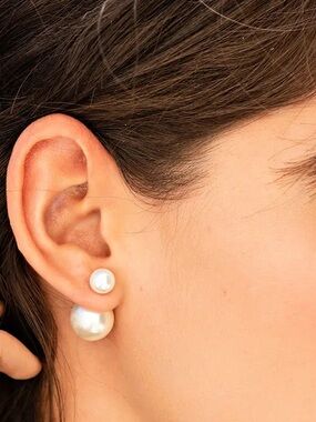 Park Lane Dovey Earrings Pearl Double Ball Studs Classic Chic